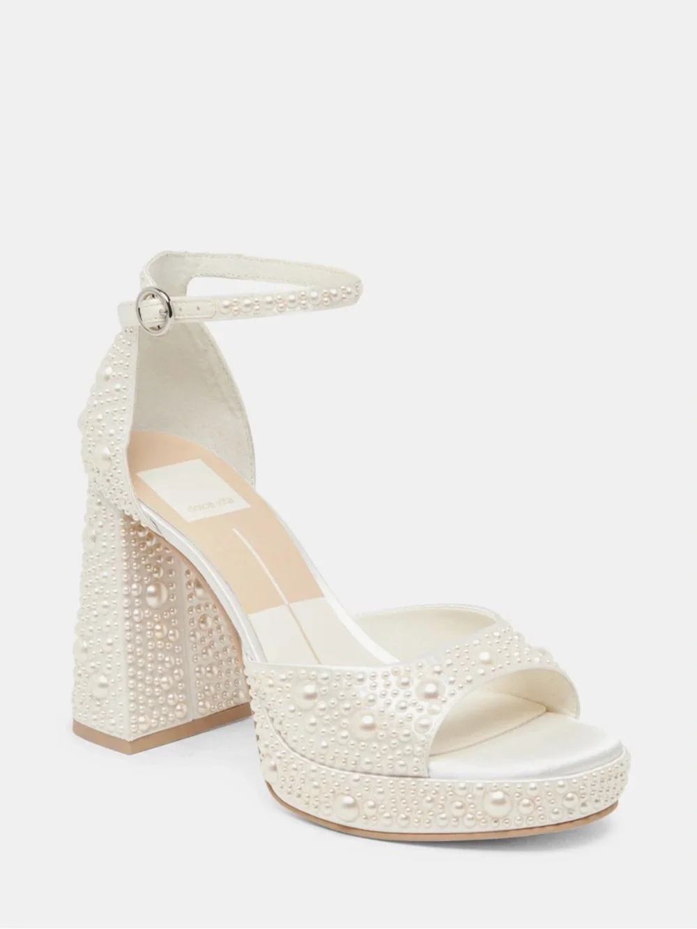 Dolce Vita white satin heels size 10 wide